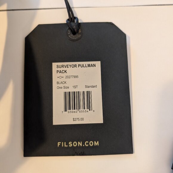 Filson Surveyor Pullman Pack Black Waxed Bag Convertible Travel Backpack - Picture 6 of 11